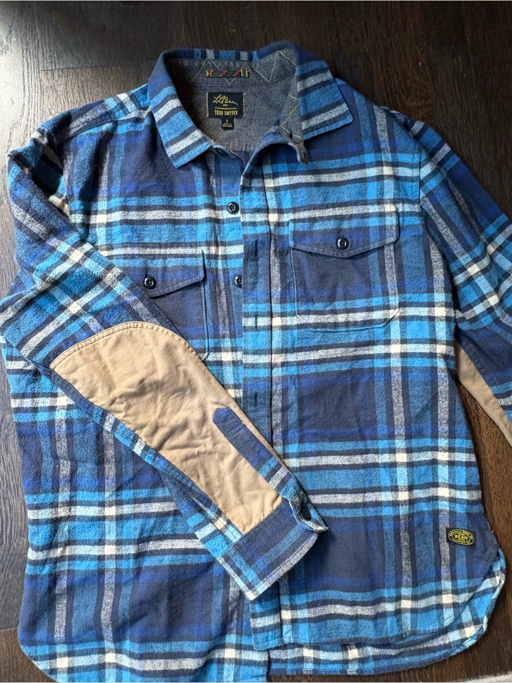 Todd Snyder LL bean Blue Plaid Flannel Shirt